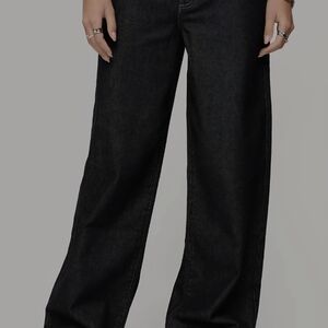 New, Edikted Cuffed Low Rise Straight Leg Jeans, Size Adult Medium